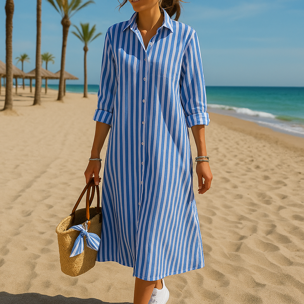 Lova | Klassisk stribet skjortekjole