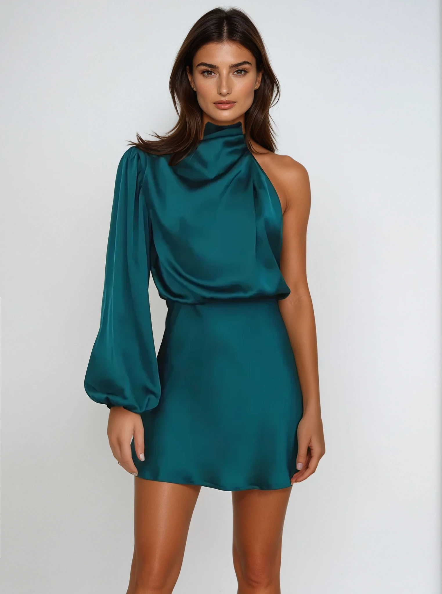 Luna | One-shoulder satin aftenkjole