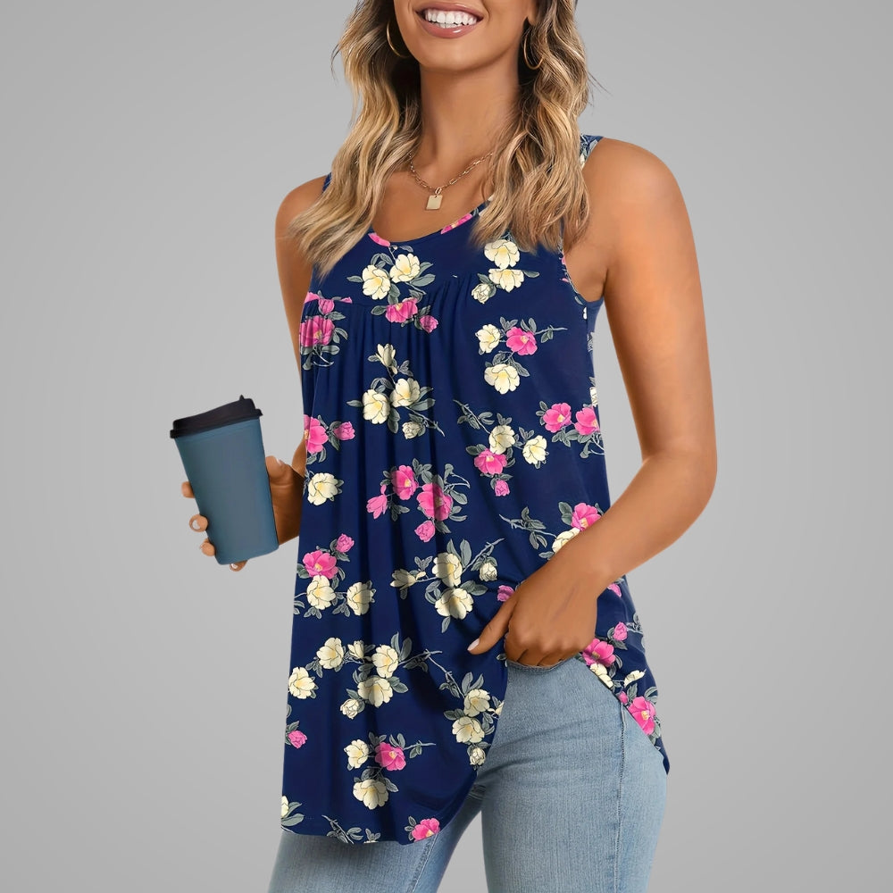 Liva™ | Blomstret Top | 50% Rabat