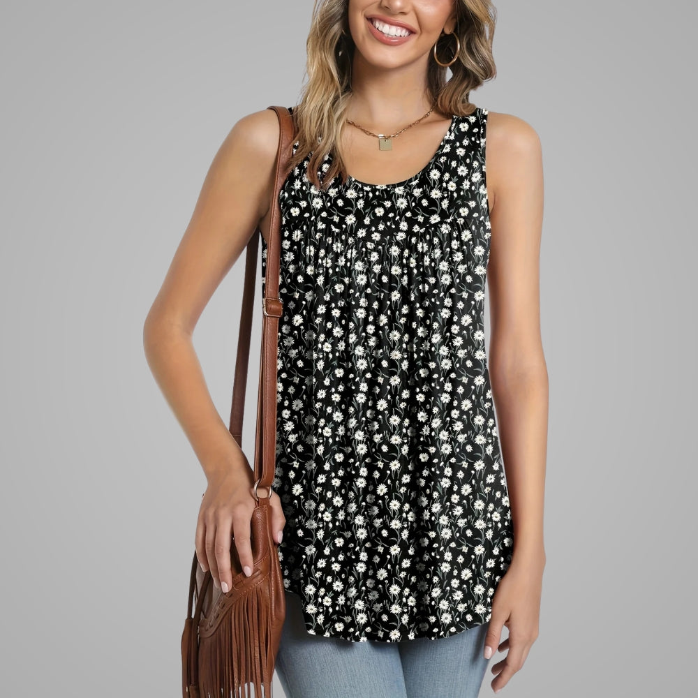 Liva™ | Blomstret Top | 50% Rabat