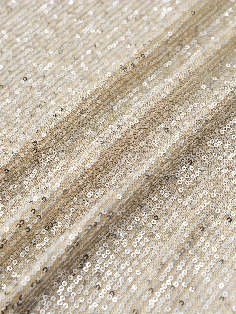 Festkjole med Pailletter og Kontrast