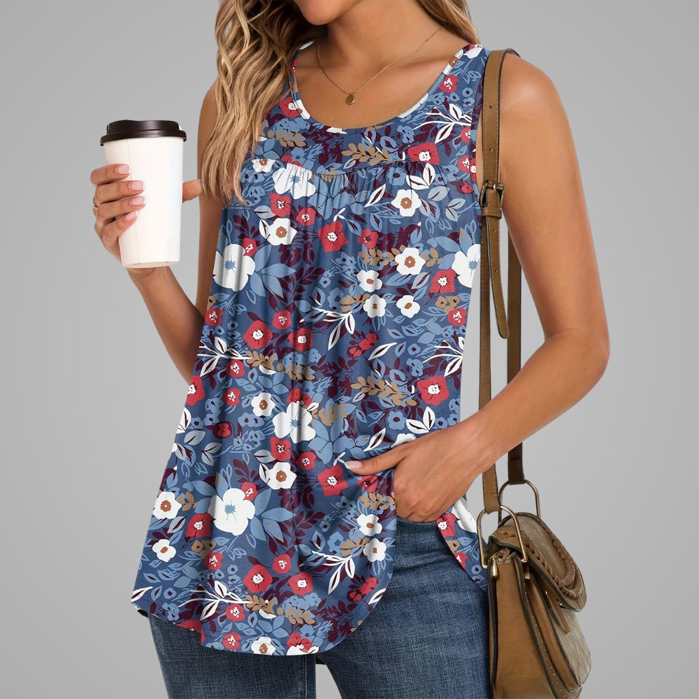 Liva™ | Blomstret Top | 50% Rabat